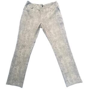 Eric Women’s Pants Size 10 Gray Black Animal Print Skinny Stretch Trousers